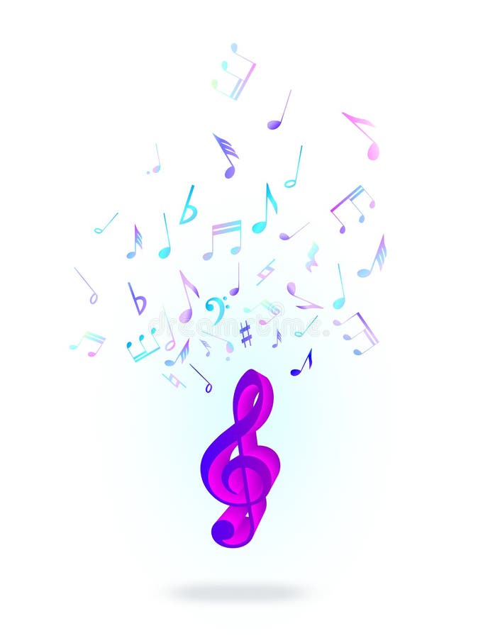 Clef agudo y notas libre illustration Clef agudo y notas libre illustration