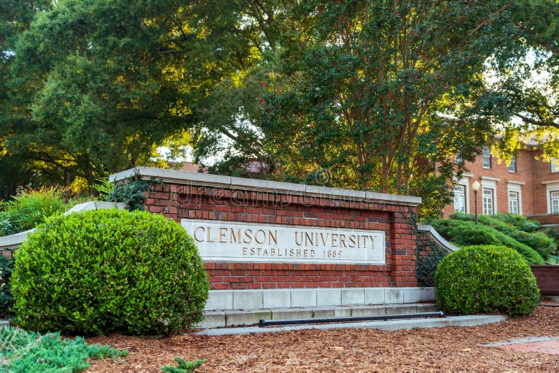 Clemson University Sign in Clemson, SC Editorial Stock Image Image of