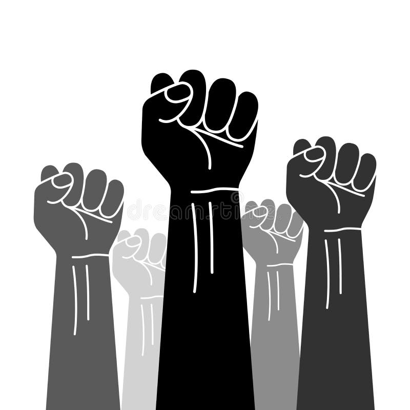 Clenched Fist Held in Protest. Raised Fists Resistance. Symbol of ...