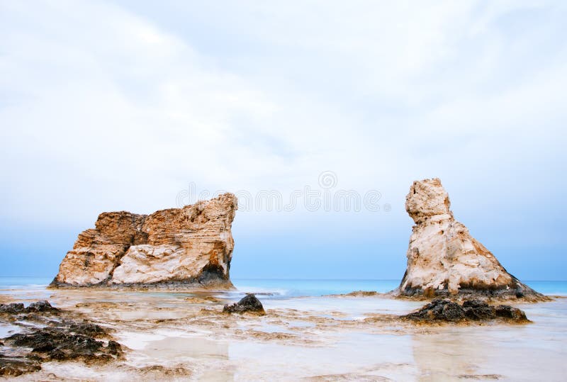 Cleopatra's beach famous rocks royalty free stock photo