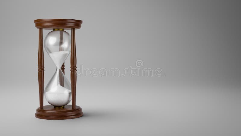 Clessidra di legno su Gray Background illustrazione di stock