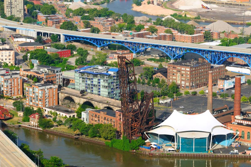 Cleveland Flats aerial stock image. Image of horizontal 15749155