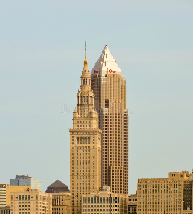 Downtown Cleveland skyline featuring Key Tower and Terminal Tower, the 1st and 2nd tallest buildings in the state of Ohio. Downtown Cleveland skyline featuring Key Tower and Terminal Tower, the 1st and 2nd tallest buildings in the state of Ohio.