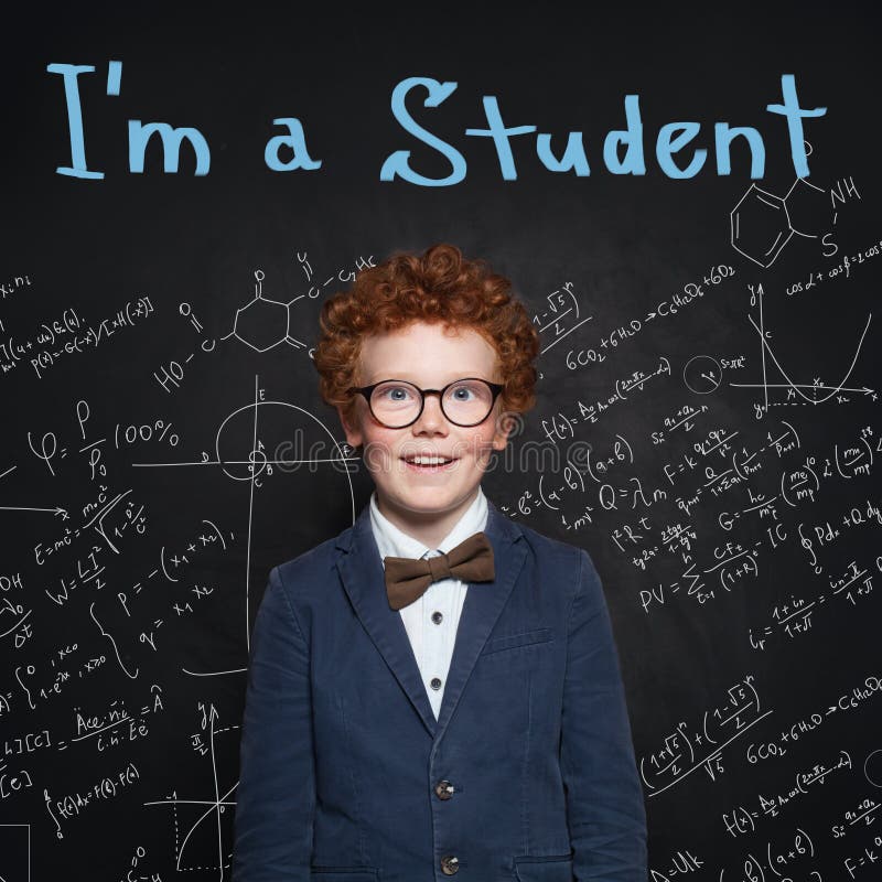 Clever child pupil on blackboard background portrait. Back to school stock images Clever child pupil on blackboard background portrait. Back to school stock images