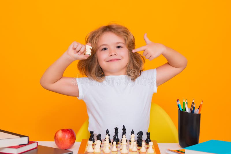 Clever Concentrated and Thinking Child while Playing Chess. Thinking Child.  Chess, Success and Winning Stock Image - Image of decisions, chess:  175817817