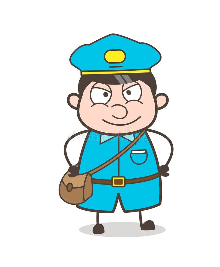 Clever Postman Smiling Face Expression Stock Illustration ...