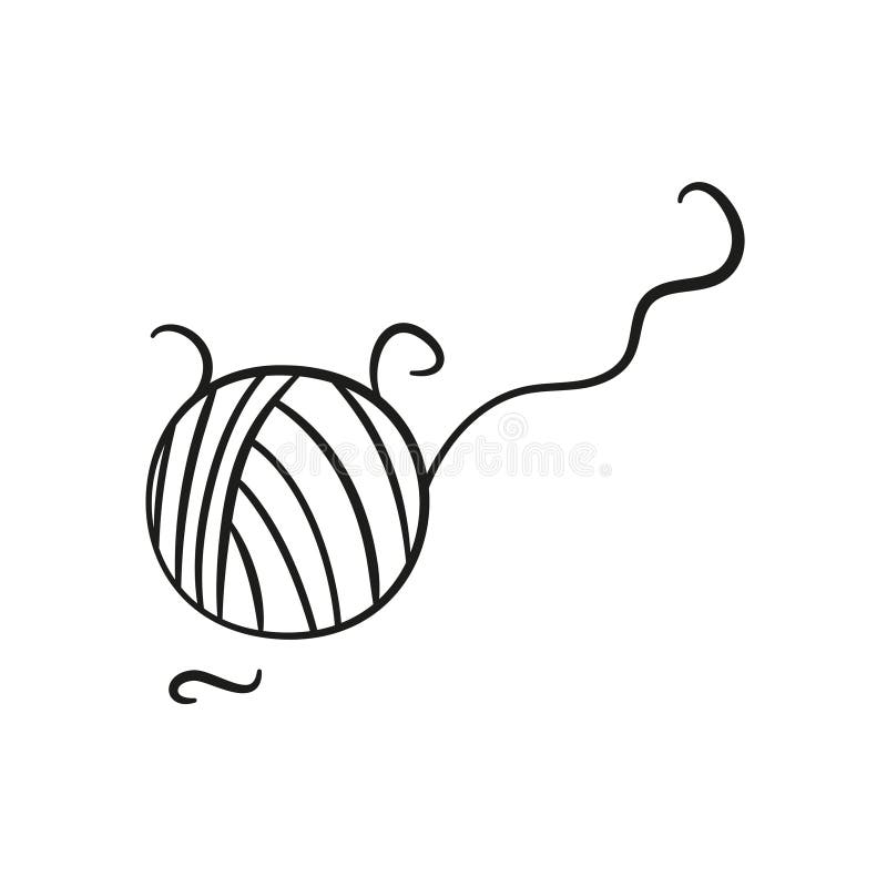 A Skein Of Yarn With Knitting Needles In Doodle Style Needlework Knitting  Black And White Vector Illustration Isolated On White Background Design  Element Stock Illustration - Download Image Now - iStock