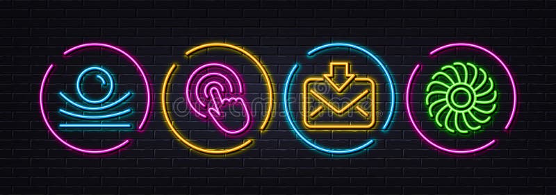 Clic pentru e-mail și pictograme pentru linie minime pentru material elastic. vector de imprimare pentru aplicații Web royalty free illustration