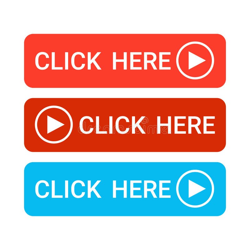 Click Here Button Colorful Web Icon Set royalty free illustration