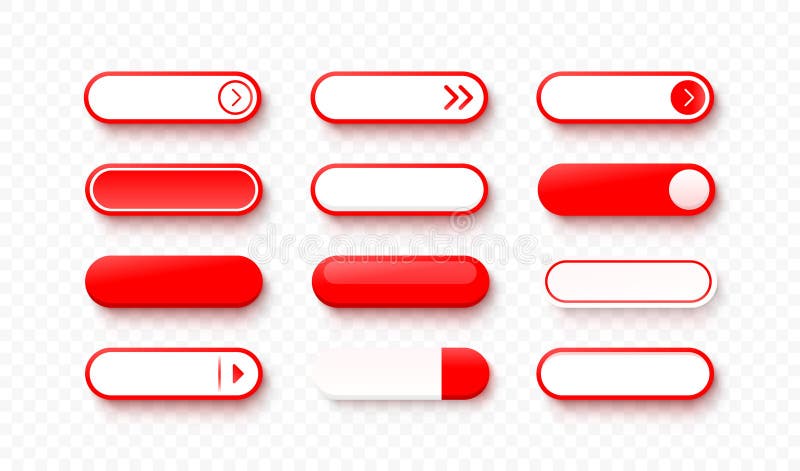 Click here button set, link mouse click, transparent background. Vector illustration stock illustration