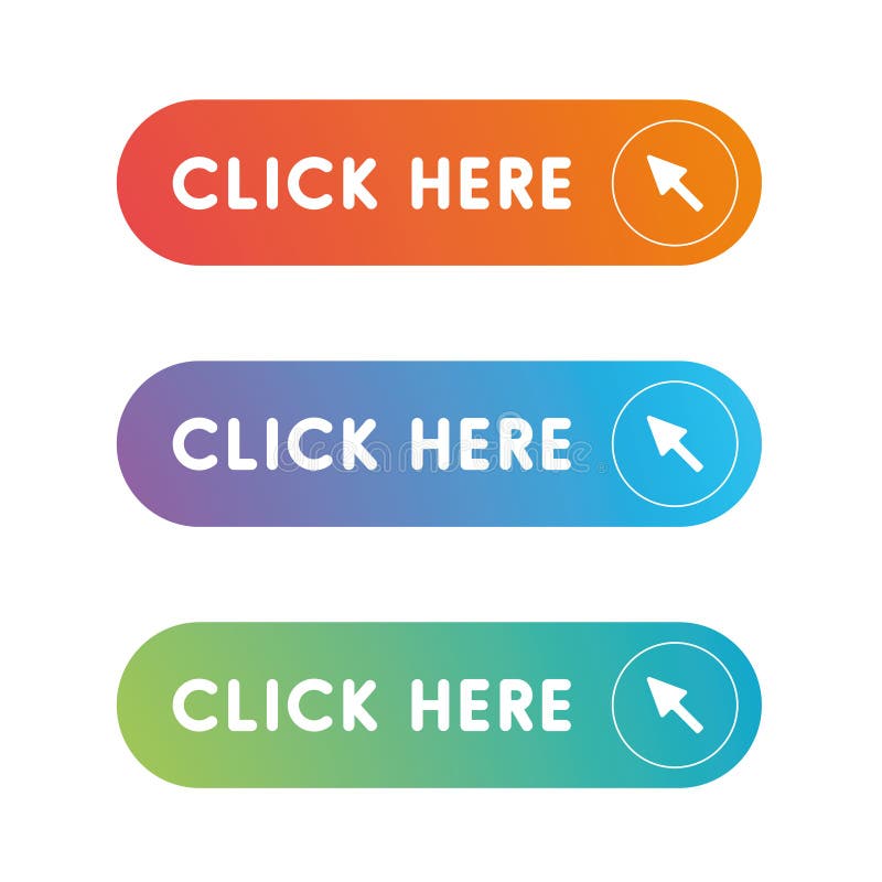 Click Here button set royalty free illustration
