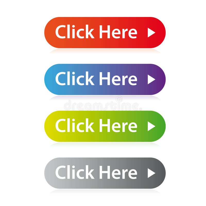 Click here button set vector illustration
