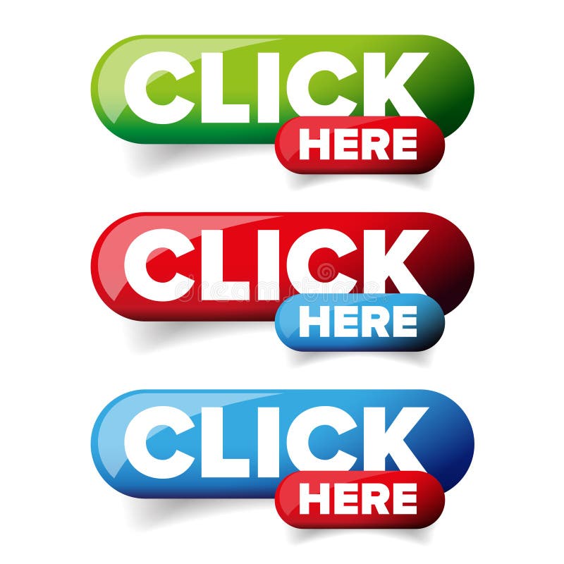 Click Here button set vector vector illustration