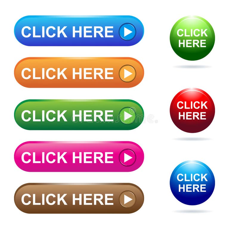 Click here button stock vector. Illustration of link - 32587897