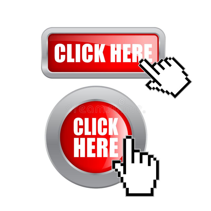 Red press here button Royalty Free Vector Image