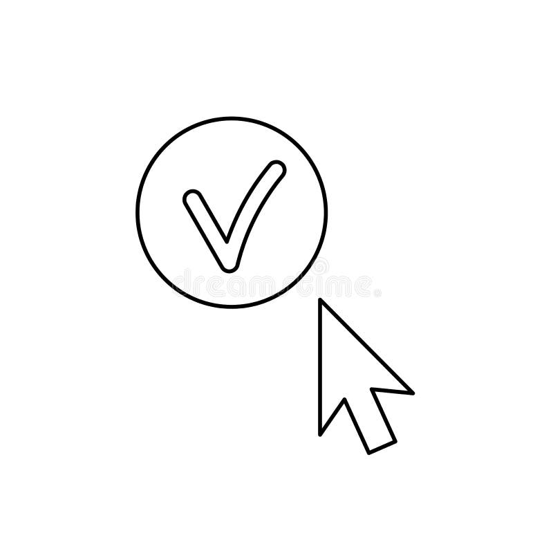 Click icon, safe website concept, verified, vector illustration stock illustration