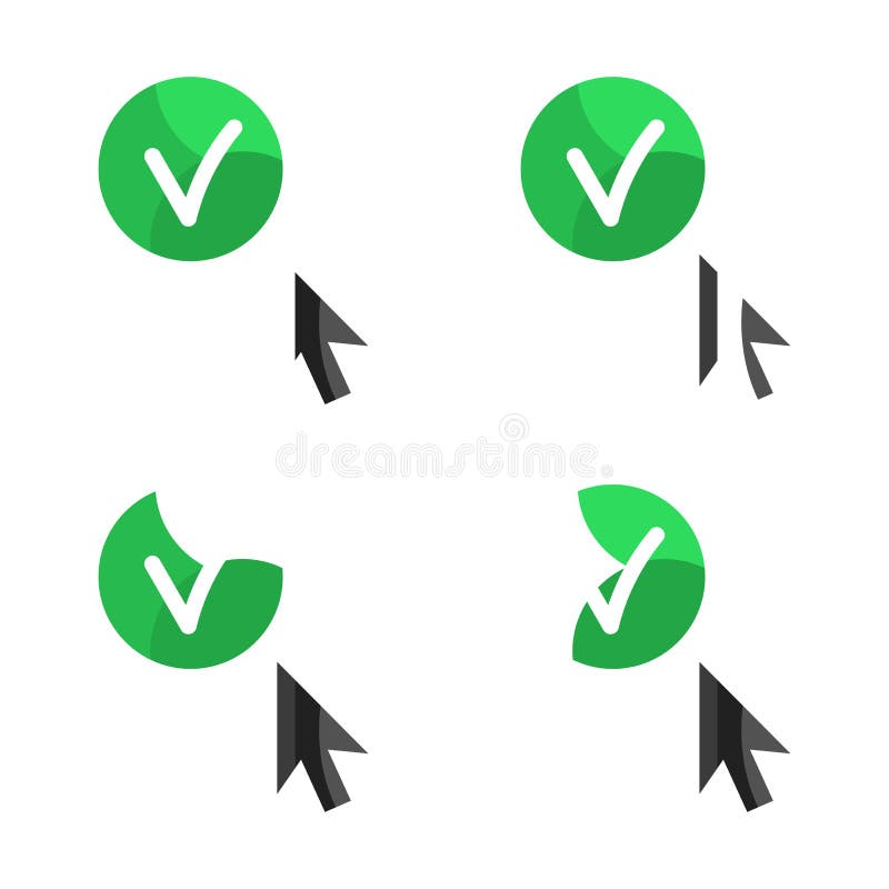 Click icon, safe website concept, verified, vector illustration stock illustration