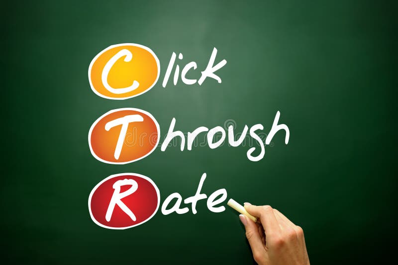 Click Through Rate (CTR), business concept acronym on blackboard