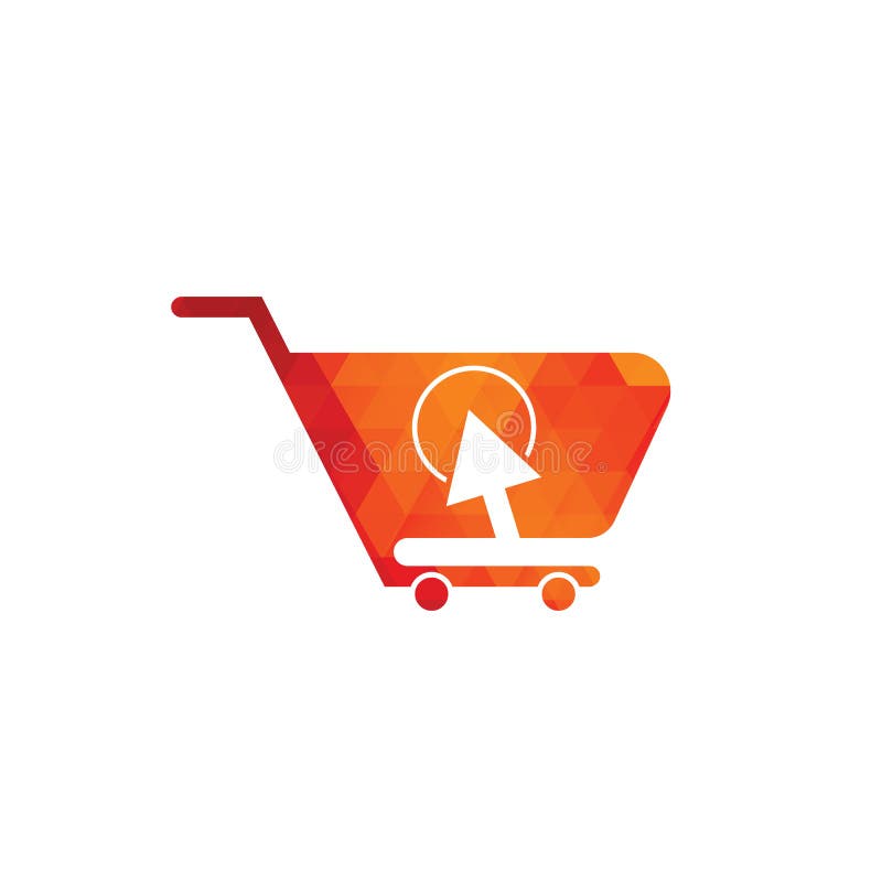 Click Shop Logo Icon Design. Online Shop Logo Design Stock Vector