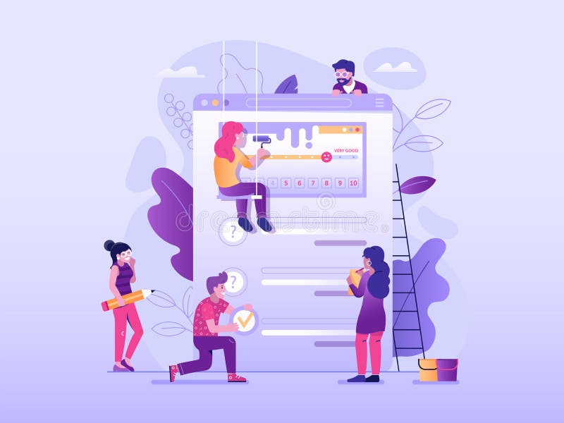 Client Feedback User Experience Survey in Flat stock illustration
