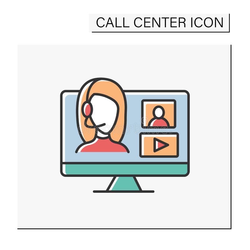 Client support color icon stock illustration