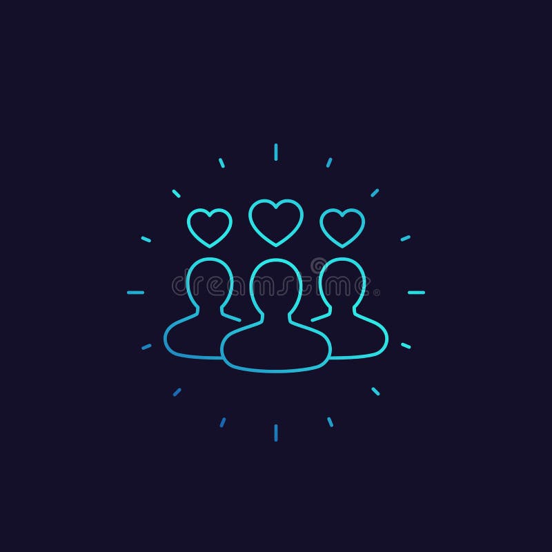 Clientes felices, icono del vector de la satisfacción del cliente ilustración del vector