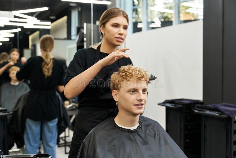 Clients experience stylish makeovers as professionals showcase current beauty trends. Pampering experience stock images, royalty-free photos and pictures