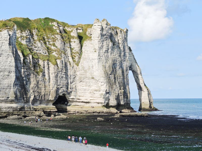 Cliff with arch on english channel beach of Etretat cote d'albatre, France. Cliff with arch on english channel beach of Etretat cote d'albatre, France
