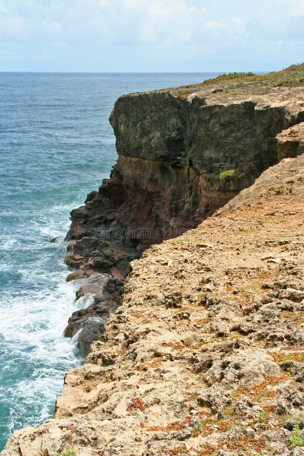Cliff stock photo. Image of martinique, island, dangerous 55735274