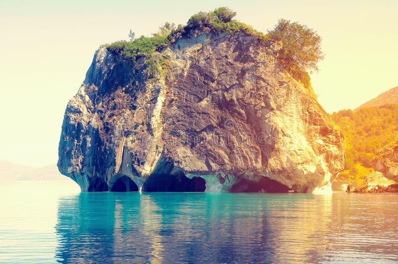 Cliff with unique marble caves at sunset. stock photos Cliff with unique marble caves at sunset. stock photos