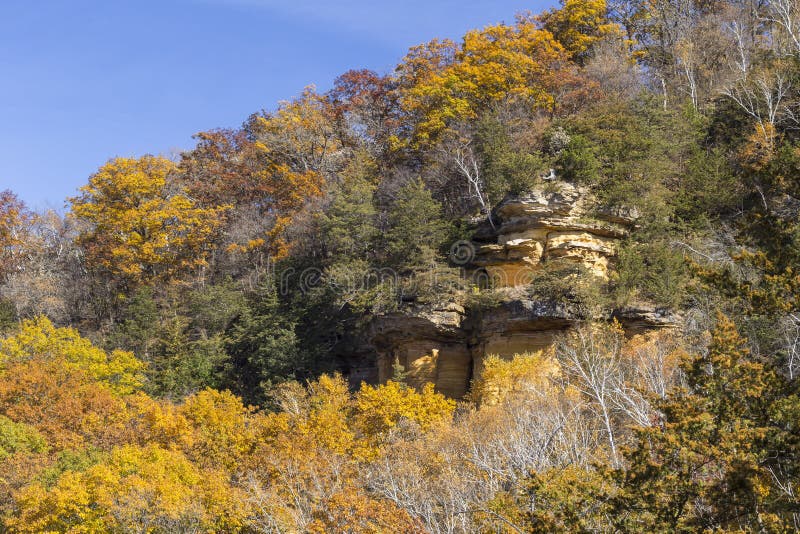 Cliff in Woods in Autumn stock image. Image of nature 46286399