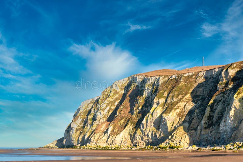 Cliffs of Cape Blanc-nez I Frankrike Fotografering för Bildbyråer ...