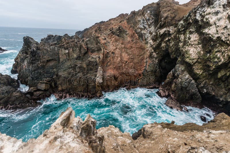 Cliffs near the sea in the peruvian coast at puerto inca Peru royalty free stock image Cliffs near the sea in the peruvian coast at puerto inca Peru royalty free stock image