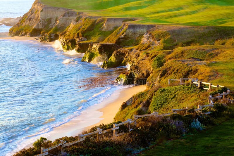 Half Moon Bay Beach California Cliffs Ocean Stock Photo Image of
