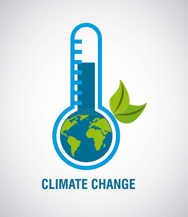 Climate change earth inside ecology thermometer