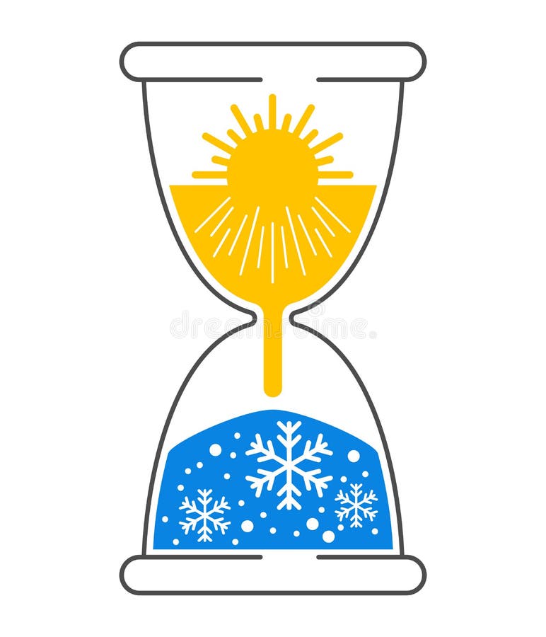 clock summer time change with sun and snowflake vector illustration EPS10  Stock Vector Image & Art - Alamy