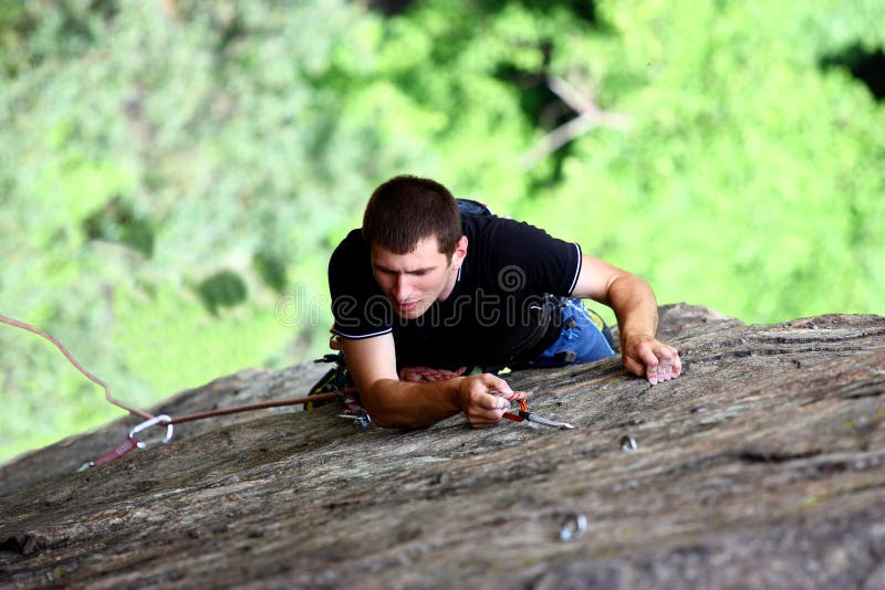 A climber rappelling stock photo. Image of express, active 19865896
