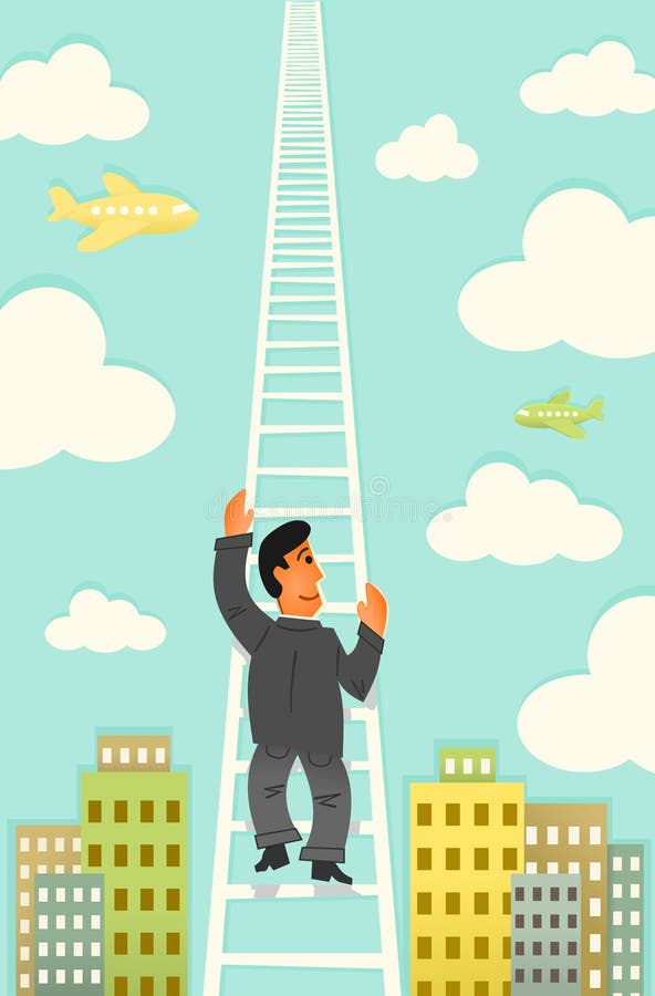 Climbing the Corporate Ladder Stock Vector - Illustration of business ...