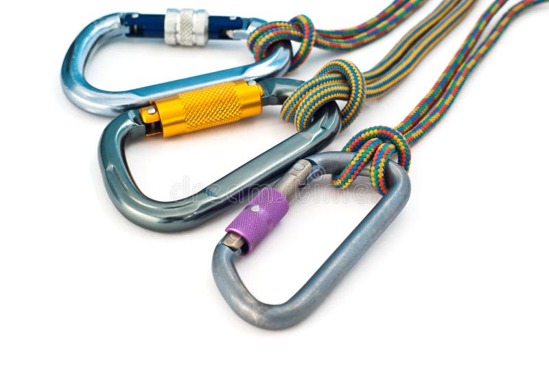 Climbing equipment - carabiners and ropes