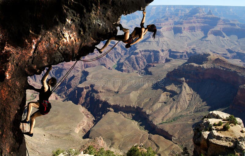 Climbing in the Grand Canyon royalty free illustration Climbing in the Grand Canyon royalty free illustration