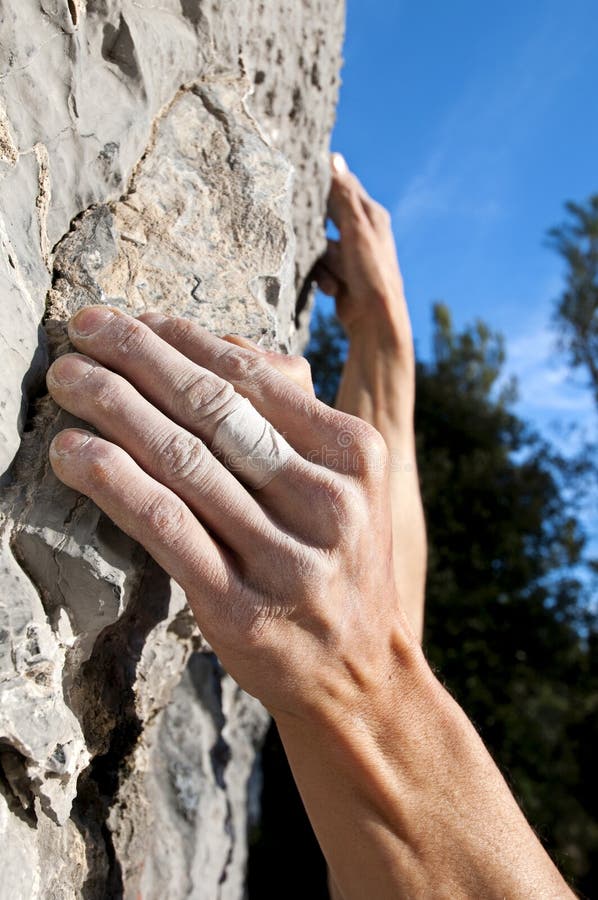 Climbing on limestone stock image. Image of gear, ascent 22695497