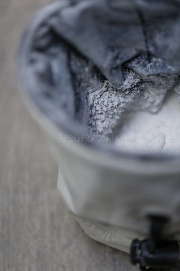 Climbing powder bag stock image. Image of wall, training 77847897