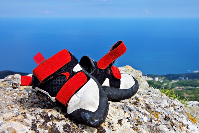 Climbing Shoes On A Rock Picture. Image 19729007