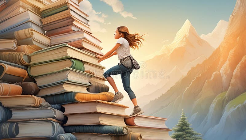 Climbing Towards Knowledge royalty free illustration