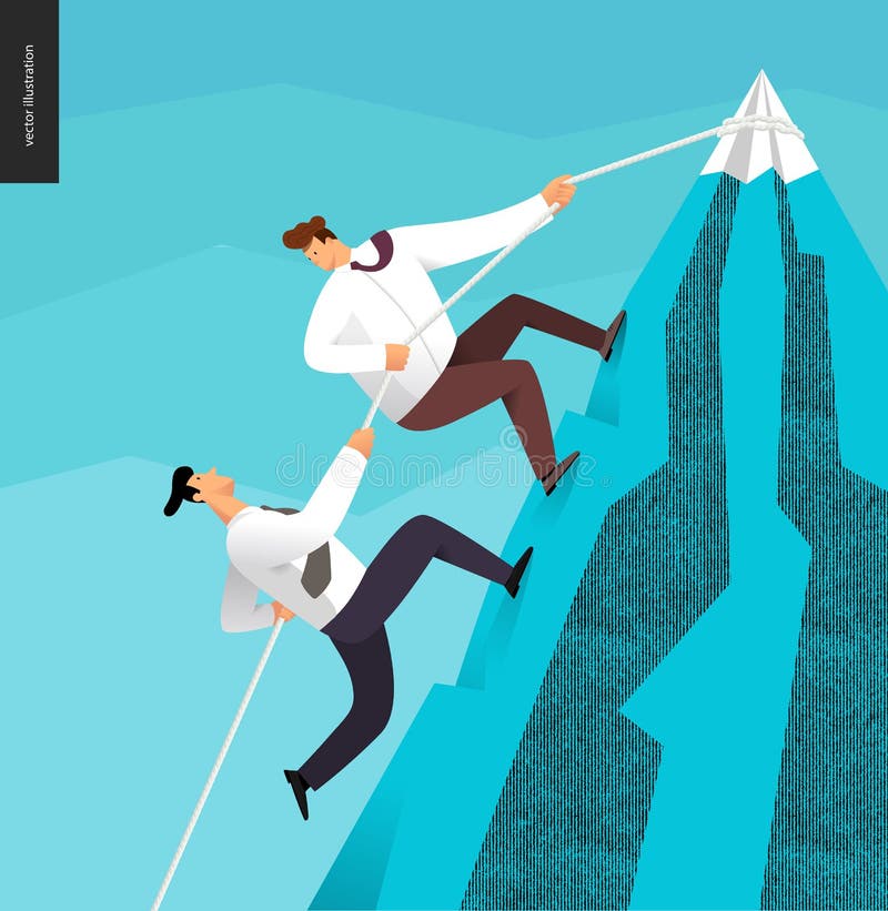 Climbing up, business concept vector illustration Climbing up, business concept vector illustration