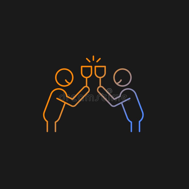 Clink Glasses Gradient Vector Icon for Dark Theme Stock Vector
