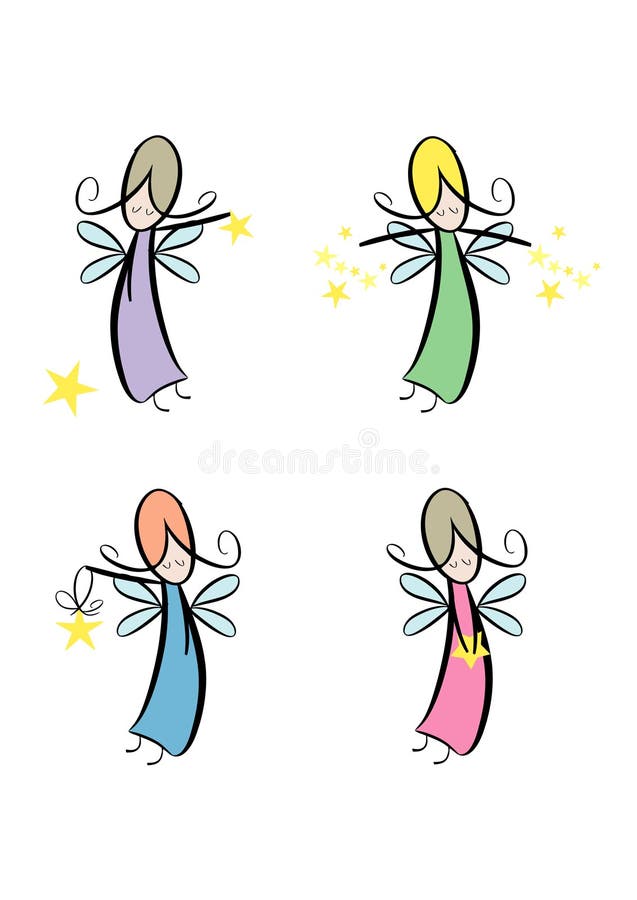 Clip-art set: Angel girls