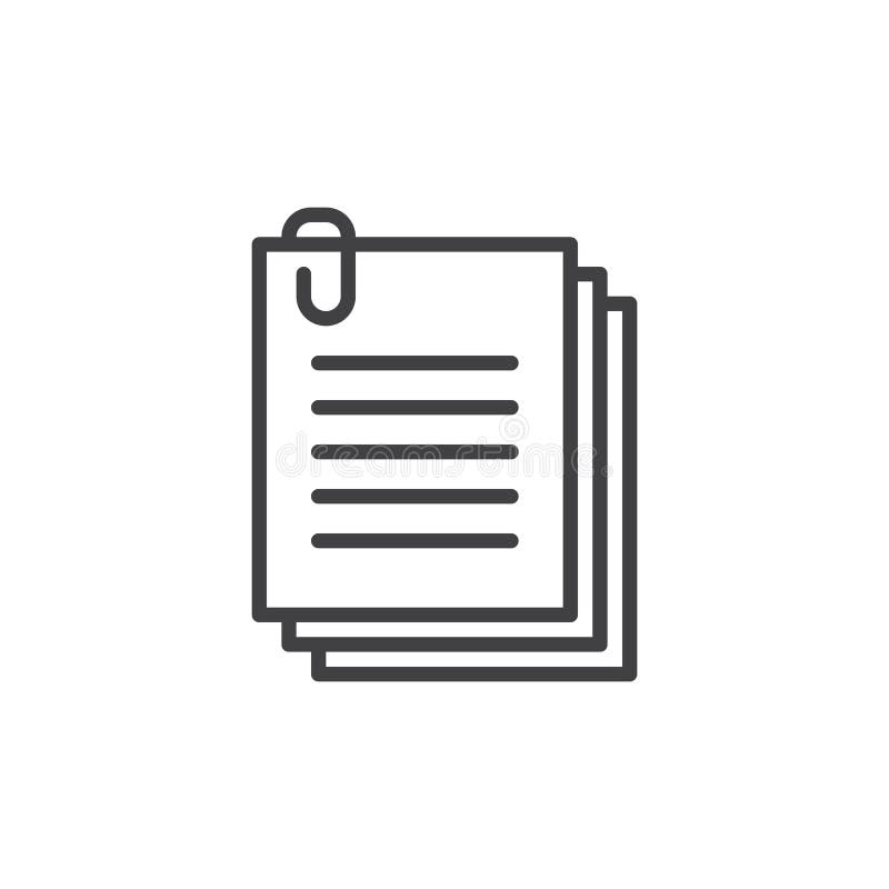 Clip files line icon vector illustration