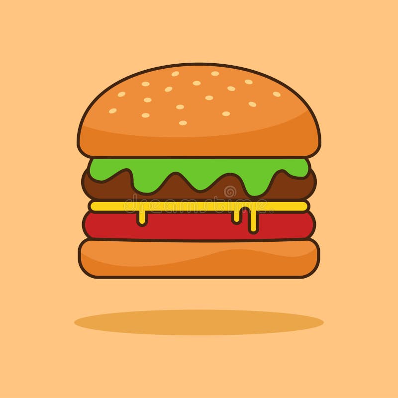 Clipart de ilustração do ícone de hambúrguer delicioso ilustração do vetor