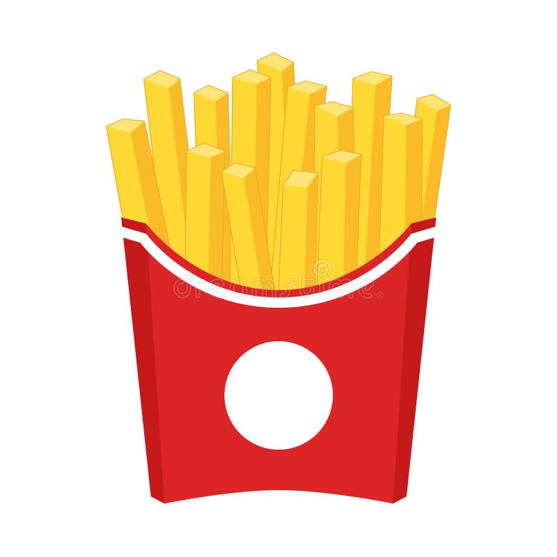 Clipart de la historieta de las patatas fritas Patatas fritas en una caja de papel roja ilustración del vector Clipart de la historieta de las patatas fritas Patatas fritas en una caja de papel roja ilustración del vector